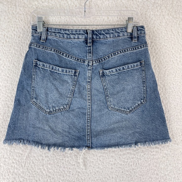 We the Free People Blue Denim A-Line Jean Skirt Womens 100% Cotton‎ Size 26 - Picture 7 of 9